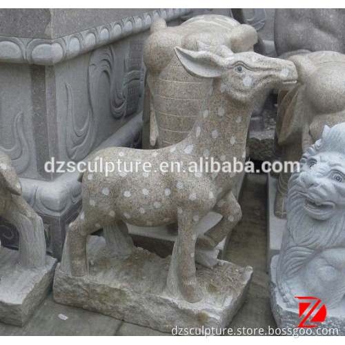 small stone fawn sculpture